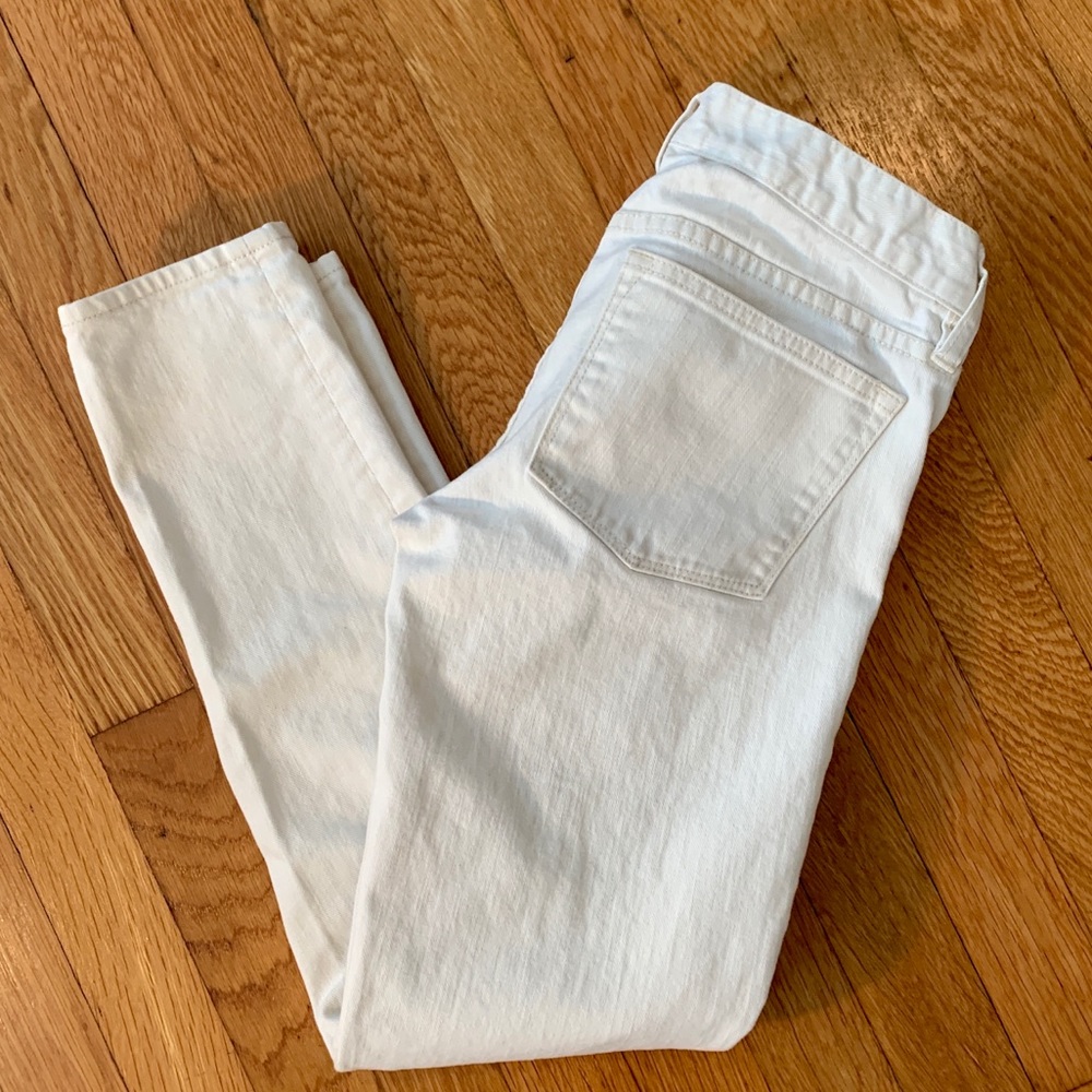 J.Crew Off White Straight Leg Skinny Jeans